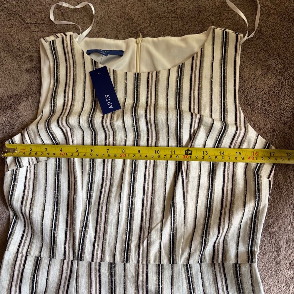 Apt. 9 Womens Linen Blend Striped Sleeveless Sheath Dress Size 4 NWT - Picture 9 of 11